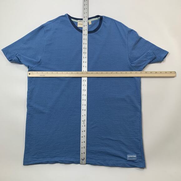 Scotch & Soda Shirt Mens XL Extra Large Copen Blue Stretch Cotton Crew Neck Tee - Picture 3 of 11